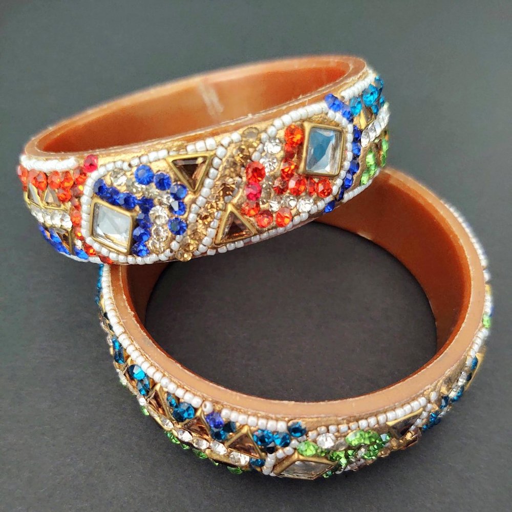 Multi bead bangle bracelets - Picture 11 of 14